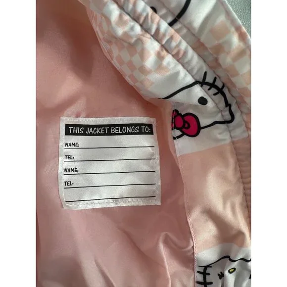 NWT Hello Kitty Girls Pink All Over Print Puffer Vest Large - Picture 7 of 8